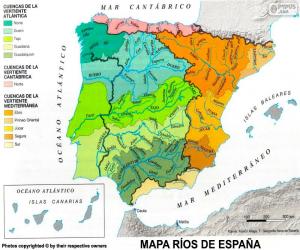 пазл Карта рек в Испании